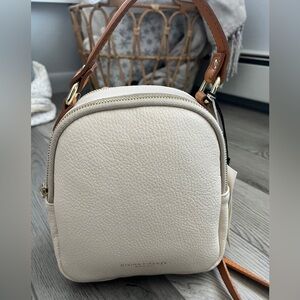 mini cream backpack, can be worn as crossbody too
